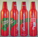 Budweiser Christmas Aluminum Bottle