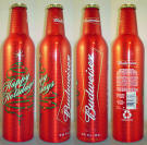 Budweiser Christmas Aluminum Bottle