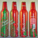 Budweiser Christmas Aluminum Bottle