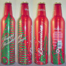 Budweiser Christmas Aluminum Bottle