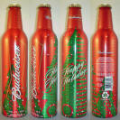 Budweiser Christmas Aluminum Bottle