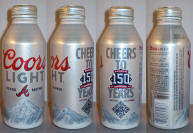 Coors Light Atlanta Braves Aluminum Bottle