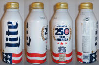 Miller Lite Flag 250 Aluminum Bottle