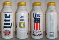 Miller Lite Flag/Summer Snap Aluminum Bottle