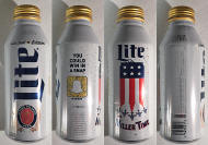 Miller Lite Flag Aluminum Bottle