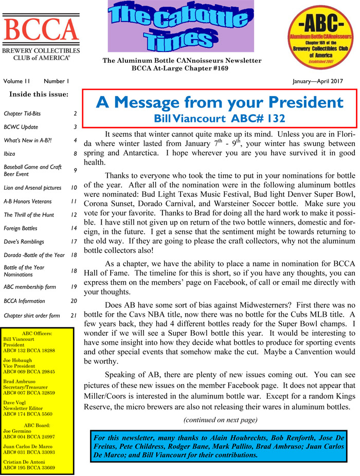 ABC Newsletter V11 N1