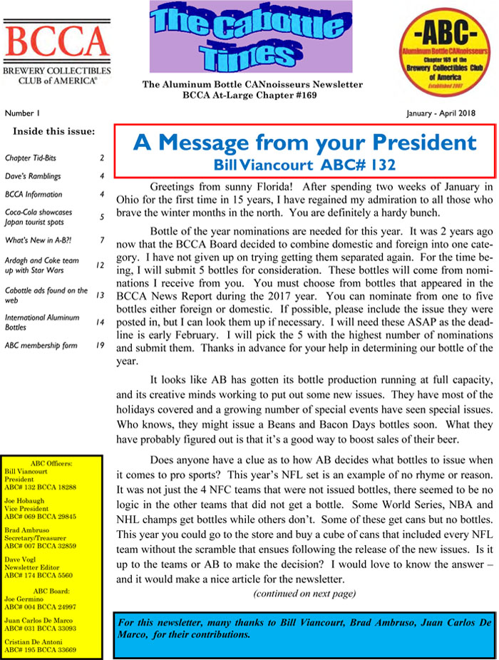 ABC Newsletter Vol 12 No 1