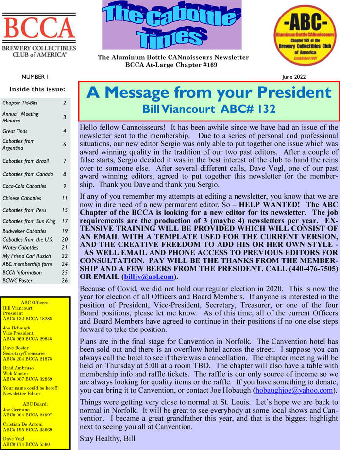 ABC Newsletter V16/No1